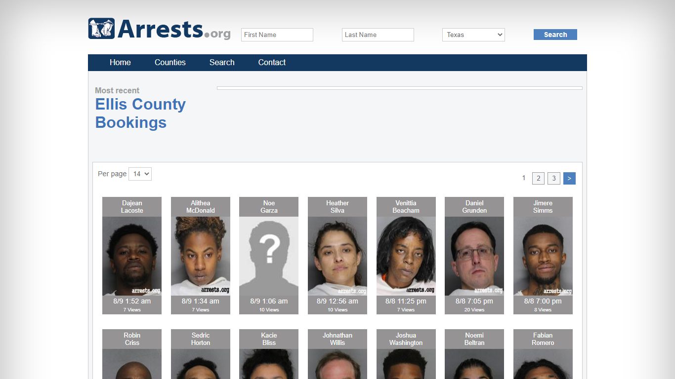 Ellis County Arrests and Inmate Search