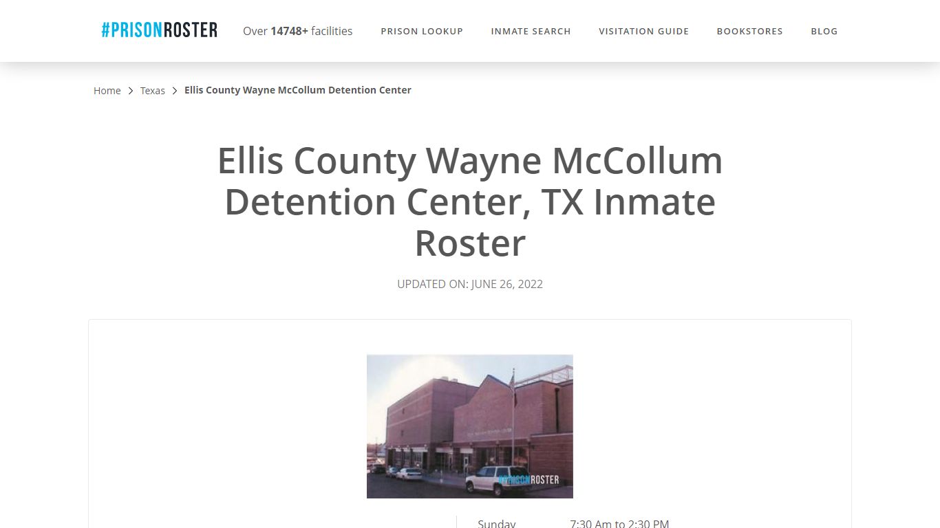 Ellis County Wayne McCollum Detention Center, TX Inmate Roster